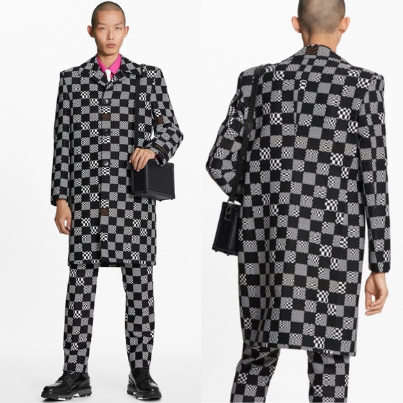 Louis Vuitton Runway Distorted Damier Car Coat - 48 - Picture 2 of 6